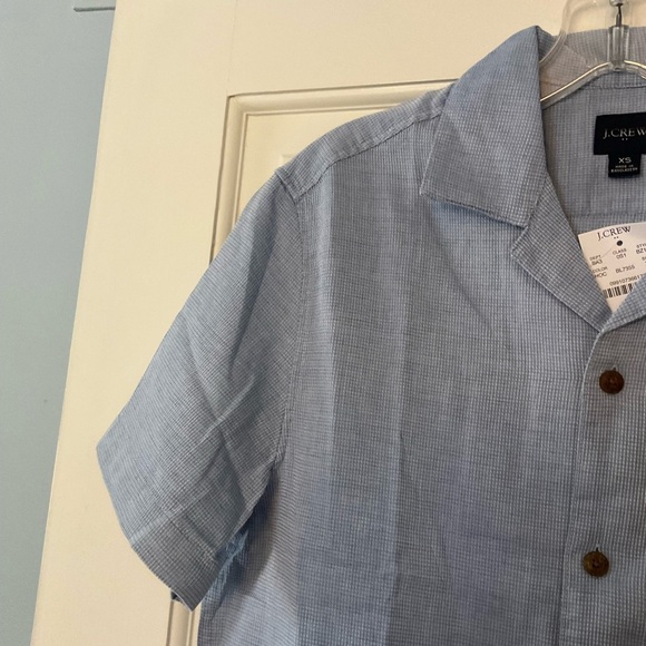 J.Crew Factory Short-sleeve textured dobby camp shirt Blue Men’s Size XS NWT - Picture 4 of 9